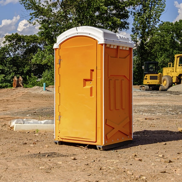 how often are the portable restrooms cleaned and serviced during a rental period in Indian Lake